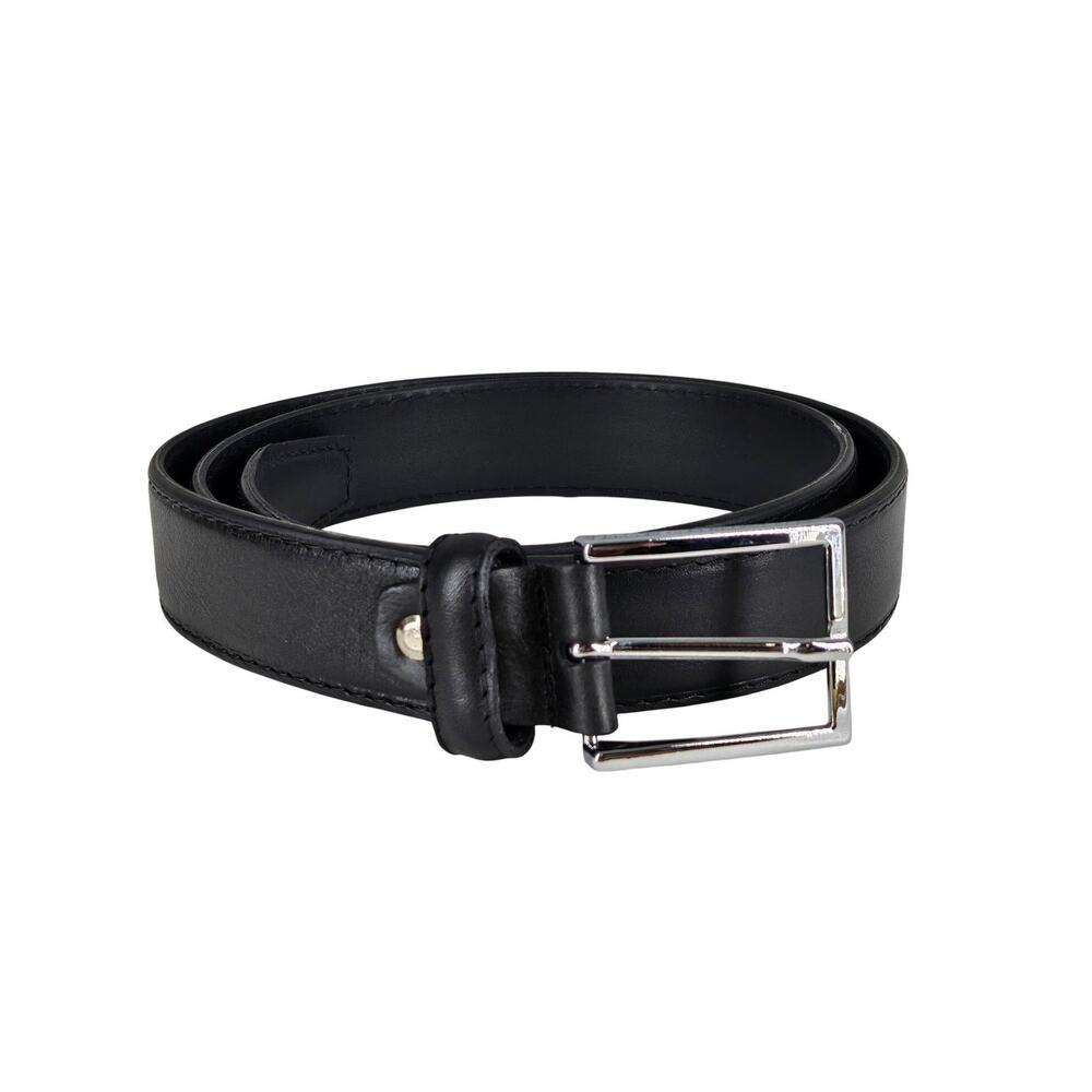 VERA PELLE BLACK LEATHER BELT — HANDMADE IN ITALY • CHROME BUCKLE • STYLE 035/1